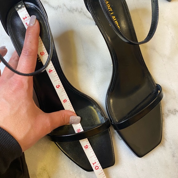 YSL Saint Laurent Black Strappy Stiletto Heels Womens Shoes 40.5 / 10 US NWT - Picture 11 of 13